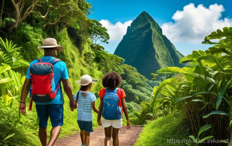 세인트루시아의 건강 보험 시스템 - **Prompt 1: Caribbean Family Adventure**
    A vibrant, wide-angle shot of a diverse family &ndash; parent...