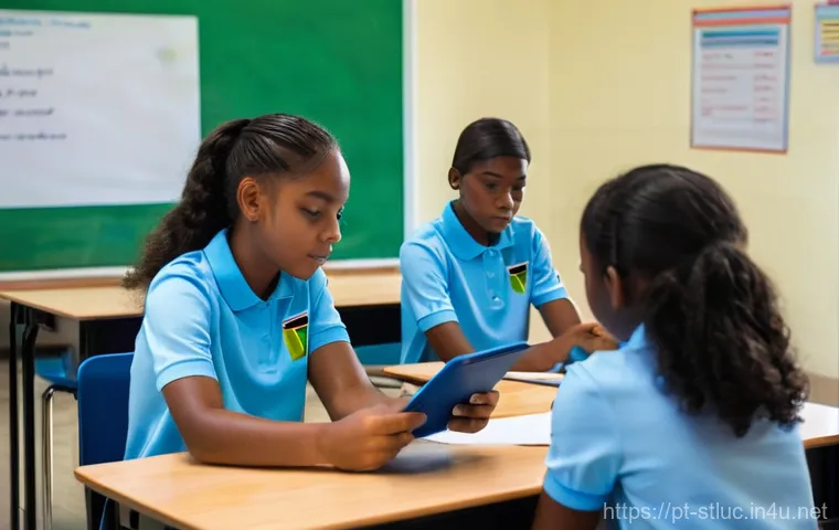 세인트루시아의 교육 시스템 - **Hands-On Tech and Vocational Training in Saint Lucia:**
    A dynamic scene inside a contemporary ...