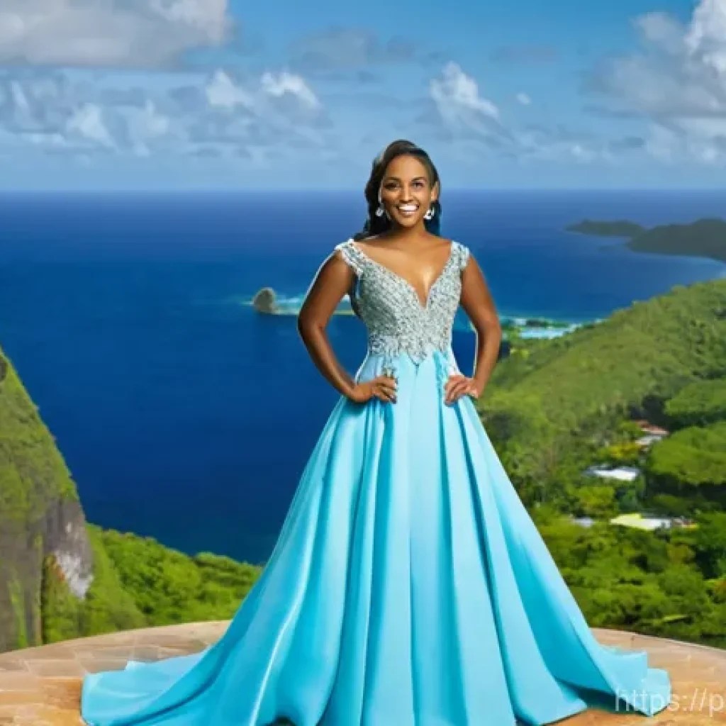 세인트루시아의 미스 월드 참가자 - **Prompt 1: The Inaugural Radiance of St. Lucia on the Global Stage**
"A stunning, confident you...