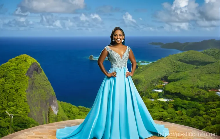 세인트루시아의 미스 월드 참가자 - **Prompt 1: The Inaugural Radiance of St. Lucia on the Global Stage**
    "A stunning, confident you...