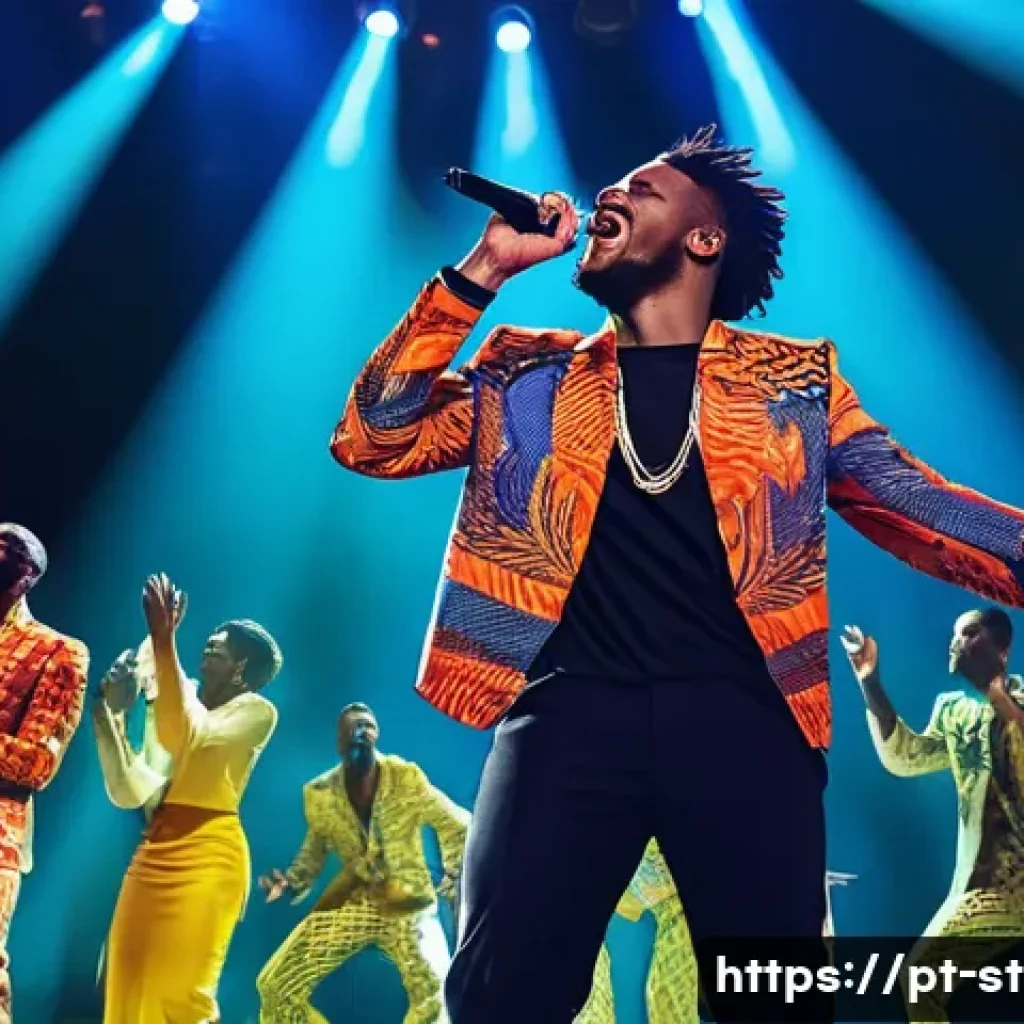 세인트루시아 출신 가수 - **Prompt 1: The Global Caribbean Performer**
    A dynamic, full-body shot of a male musical artist,...