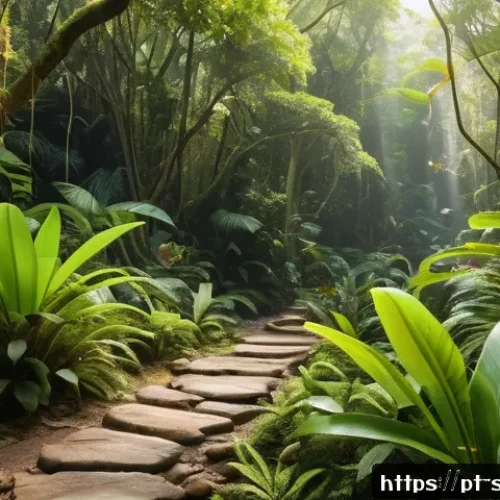 Home 22 세인트루시아의 국립 공원 - A vibrant tropical rainforest trail in the Caribbean, lush green foliage with rare orchids hanging f...